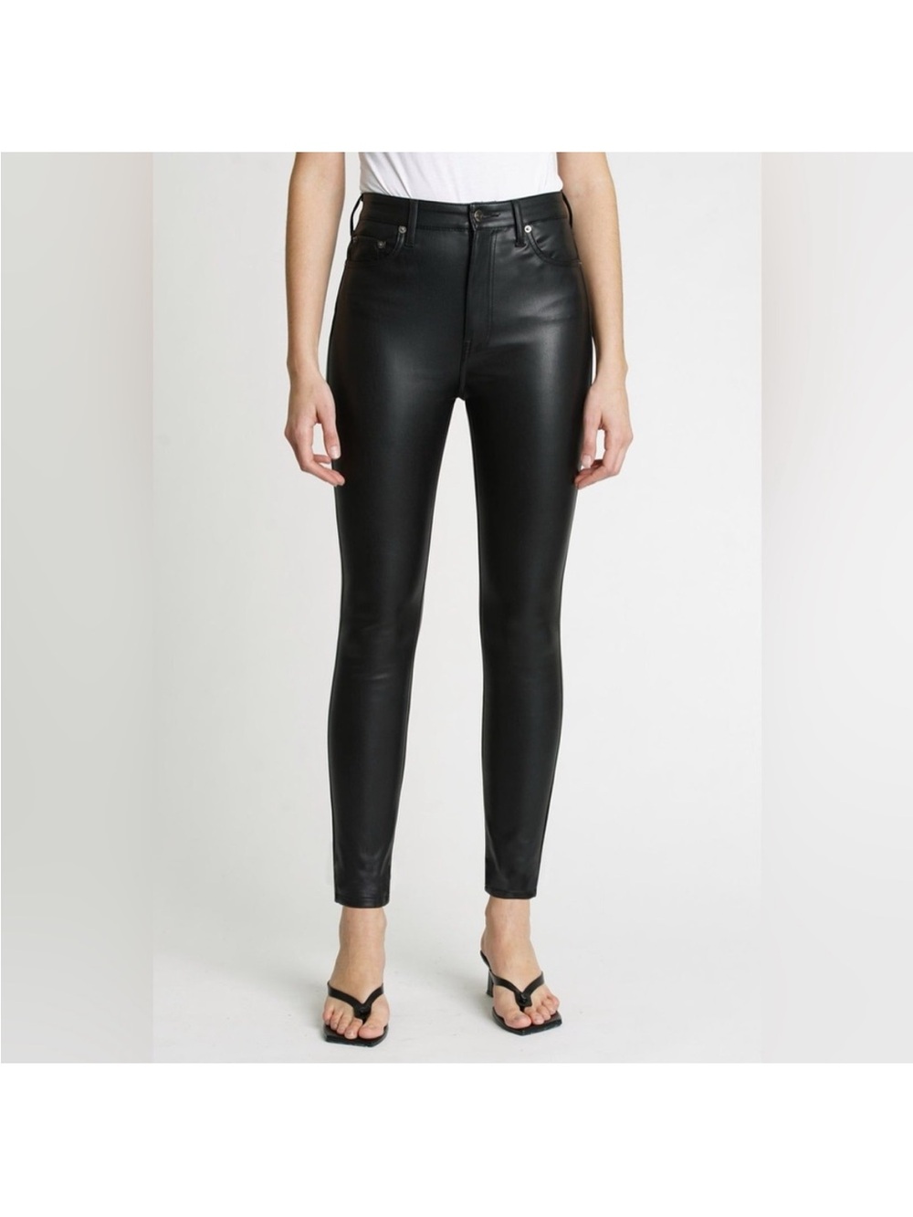 Pistola Aline Leather High-Rise Pants Size 28